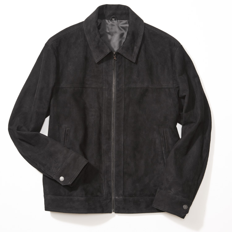 美品 SHIPS Lサイズ ゴートスキン スエードブルゾン レザージャケット